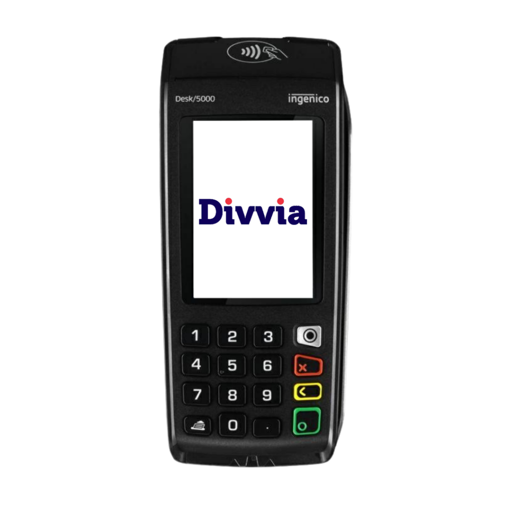 Divvia's tabletop point of sale payment terminal, the Desk 500
